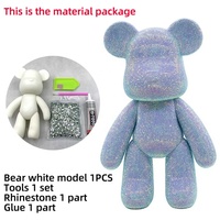 Figurines d'ours faites à la main bricolage Rhinestones marée jouer Fluide ours diamant peinture décor ornements décorations pour la maison Kawaii artisanat