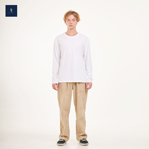 2024 nouveau modèle basique à manches longues hommes t-shirt respirant Jersey 100% coton col rond/col en v de thaïlande - Product Image 1