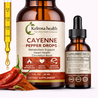 Complément alimentaire à l'extrait de piment de Cayenne en marque privée, gouttes liquides de piment de Cayenne biologique