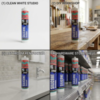 Mastic silicone neutre adhésif anti-moisissure pour le travail du bois, l'emballage et le transport