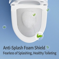 Siège de toilette intelligent de luxe moderne avec bidet intégré, 5 fonctions, télécommande dorée, chauffage de l'eau, en plastique, à poser au sol