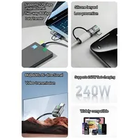 Transfert de données 8K 80Gbps 240W USB Type C OTG Adaptateur Led Indicateur Mâle Femelle Convertisseur pour Macbook Pro Téléphone Ordinateur Portable Moniteur