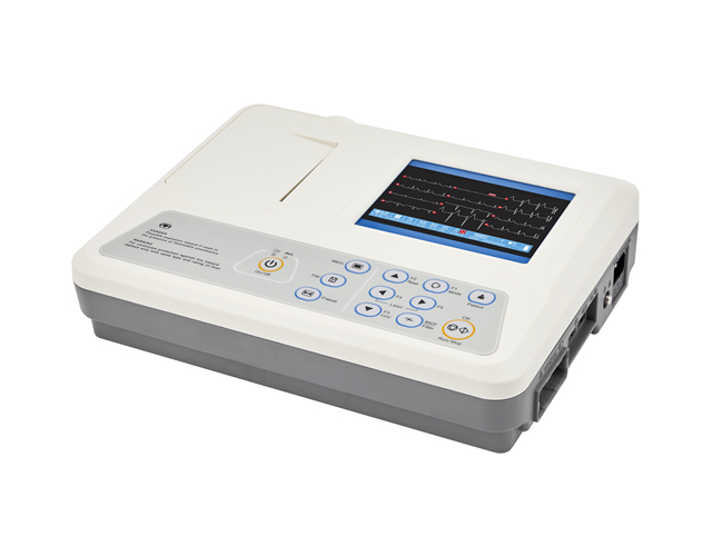 Portable Human Three-channel Electrocardiograph Digital Electrocardiograph ECG Machine with LCD Screen