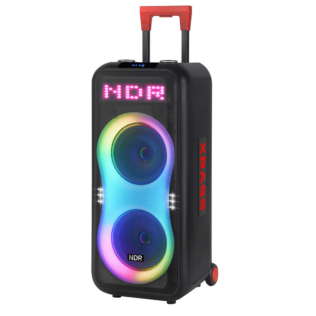 NDR Dual 10\" Outdoor for BT Subwoofer Portable Square Dance Battery Speaker with BT Mobile Trolley TWS Speaker