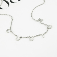 Collar de Cadena con Letras Personalizadas de Acero Inoxidable, Chapado en Oro de 18K, Collar con Letras en Inglés para Parejas, Collares de Moda