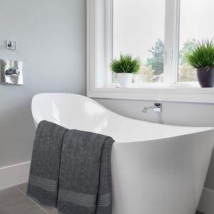 Bán buôn Khăn tắm bông màu xám-chất lượng thương mại, nhuộm màu nhúng tùy chỉnh, không có đơn hàng tối thiểu-Khăn bông tùy chỉnh - Product Image 2