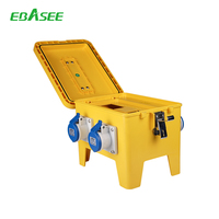 EBASEE Boîte industrielle portable étanche triphasée avec prise industrielle intégrée et boîte de distribution électrique