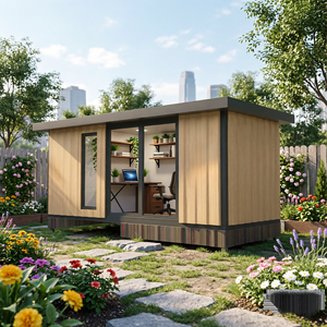 Studio préfabriqué pour ADU, cabane <span class=keywords><strong>de</strong></span> jardin sécurisée, espace <span class=keywords><strong>de</strong></span> travail extérieur, équipement <span class=keywords><strong>de</strong></span> sécurité - Product Image 5