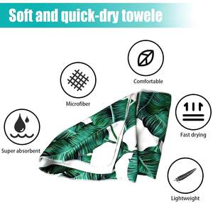 ผ้าเช็ดตัวชายหาดไมโครไฟเบอร์ ซึมซับดี น้ำหนักเบา บาง พิมพ์ลาย แห้งเร็ว ป้องกันการแพ้ ไม่ติดทราย สำหรับฤดูร้อน - Product Image 4
