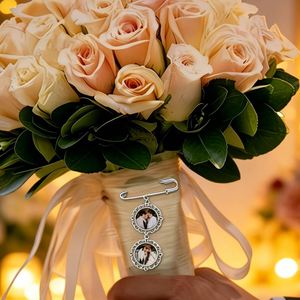 Sublimation Custom Photo <b>Charm</b> Wedding Bouquet Memory Decor Ornament Factory Wholesale - Product Image 3