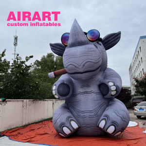 Juguete de rinoceronte inflable de 5m de altura para decoración de Centro de Actividades de zoológico, globo de rinoceronte inflable personalizado disponible - Product Image 3