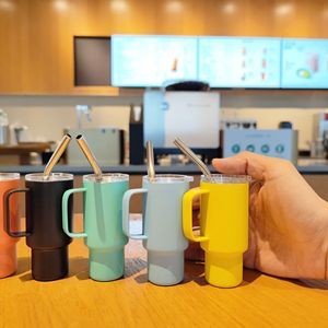 Mini Stainless Steel Tumbler 2Oz With Straw Handle Insulated Travel Cup Portable Outdoor Use - Product Image 2