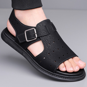 Sandales décontractées pour hommes à plateforme, en tissu extensible souple, avec boucle, pour la plage, antidérapantes, résistantes à l'usure, avec soutien de la voûte plantaire - Product Image 4