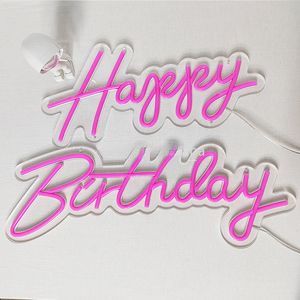 Enseigne néon LED transparente en acrylique personnalisable avec logo Joyeux Anniversaire, décoration murale, panneau lumineux pour fête, cadeau créatif - Product Image 4