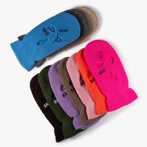 Gorros de punto cortavientos para motocicleta, pasamontañas personalizados para hombre, cálidos, bordados, gorros de invierno de punto con 3 agujeros, máscara de esquí - Product Image 4