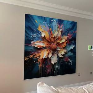 Pintura al Óleo Texturizada con Flores en Relieve, Arte Floral 3D para Decoración de Pared, Pintura Abstracta Hecha a Mano sobre Lienzo para Decoración del Hogar - Product Image 2