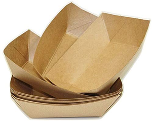 Récipient alimentaire jetable en gros, bac en papier Kraft pour aliments frits - Product Image 1