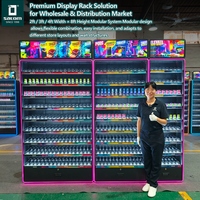 Présentoir ouvert pour cigarettes Satom, étagère de présentation de tabac, présentoir de magasin de détail avec système de poussée, support de présentation métallique pour magasin de tabac