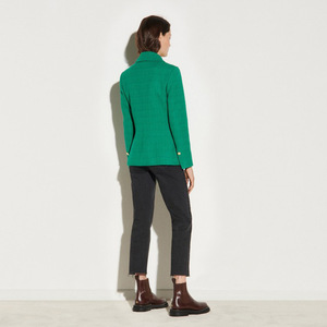 Prêt à Expédier Femmes <span class=keywords><strong>Vert</strong></span> Plaid Vérifié Tweed Paillettes Costume Fermeture Col Double Boutonnage Dames Vestes Verts Pour Blazers - Product Image 3