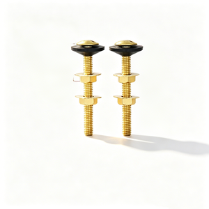 Kit de vis de fixation pour réservoir de toilettes en laiton 5/16*65MM, écologique et moderne, avec rondelles en caoutchouc - Product Image 2