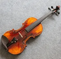 NAOMI Violon 4/4 sculpté pleine grandeur Violon baroque vintage Fait à la main TOP Épicéa Dos érable flammé Niveau de concert Violon