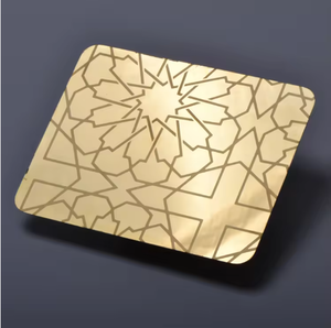 EX761 China Supply Luxury Ti-Gold <b>Mirror</b> Etched Stainless Steel Metal <b>Sheets</b> for Elevator Interior Door Decor - Product Image 4