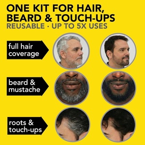 Cleverman <strong>Hair</strong> &amp; Beard <strong>Dye</strong> Kit for Men-All-in-One Reusable Cream Ammonia-Free Natural Gray Coverage Medium Brown - Product Image 2