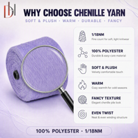 Soft Plush 100% Polyester Chenille Yarn 1/18NM for Knitting Sweater Cardigan Home Textiles Warm Durable Fancy Yarn Wholesale