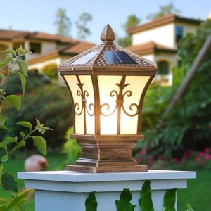 Aluminum Cast Column Super Bright IP65 Waterproof E27 <b>LED</b> Outdoor Garden Pillar <b>Lights</b> with <b>Light</b> <b>Sensor</b> - Product Image 1