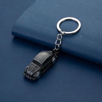 Mini porte-clés vintage en métal 3D en forme de voiture Beetle, pendentif de sac auto, petit cadeau en gros pour les amateurs de voitures et hommes
