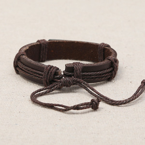 Moda Vintage Retro perdonado encanto pulsera hecha a mano de cuero marrón brazalete de carta pulsera mujeres hombres regalo de la joyería - Product Image 5