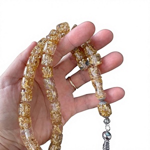 Perles de prière islamiques en résine écologiques faites à la main, aspect naturel, Tasbeeh Misbaha pour le Ramadan - Product Image 6