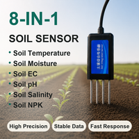 Capteur d'humidité, de température et de pH du sol pour l'agriculture, sortie 4-20mA, surveillance de la conductivité salin (EC), sortie RS485 4-20mA, alimentation DC 7-30V, câble de 2,5m