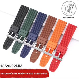 Correa de reloj de caucho fluorado resistente al agua de alta calidad, tamaños de 18mm, 20mm, 22mm, función transpirable para relojes inteligentes <span class=keywords><strong>Huawei</strong></span> <span class=keywords><strong>GT2Pro</strong></span> GT3 - Product Image 3