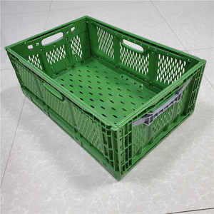 <b>Plastic</b> Folding Crate 600x400x225mm Vented Turnover <b>Box</b> For Fruit Vegetable Storage - Product Image 1