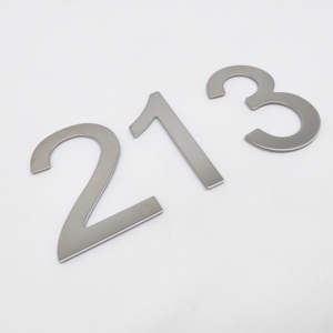 Numéro de porte auto-adhésif en laiton laser, pour construction extérieure moderne, 3 pouces, plaque d'adresse en métal, numéro de <span class=keywords><strong>maison</strong></span> - Product Image 1