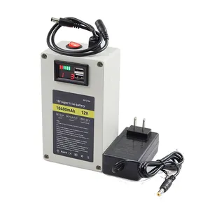 Paket baterai Lithium Ion portabel, lampu LED dengan USB untuk peralatan rumah tangga, dapat diisi ulang baterai DC1210A 12V 10A 20A 30A 40A