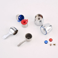 Poignée à levier en acier inoxydable, accessoires de robinet de cuisine en zinc chromé, poignée ronde en plastique ABS