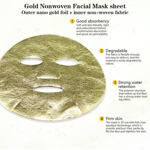 24K Gold Foil Tencel Fiber <strong>Cloth</strong> <strong>Face</strong> Mask Sheet with Higher Water Absorption Acne Treatment &amp; Whitening for All Skin Types - Product Image 5