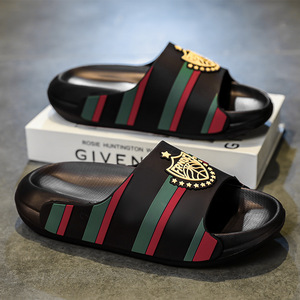 Sandalias clásicas de diseño a rayas de PU, con punta abierta, transpirables, con suela de EVA, modernas, de verano, planas, para hombre y mujer - Product Image 1