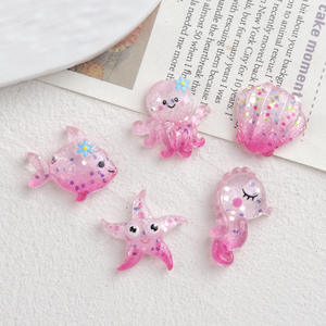 CHENXI Glitter sirena marina serie Clear in resina Cabochon charm in resina custodia per telefono spazzatura accessori da te decorazione - Product Image 4