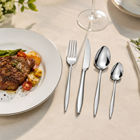 Ensemble de cuillères de service en acier inoxydable, finition miroir élégante, qualité 410, lavable au lave-vaisselle, durable pour les hôtels, les restaurants et la restauration