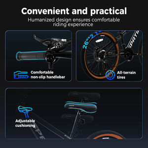 Vélo de montagne Spatial, stock entrepôt UE, 21 vitesses, capacité de charge 120 kg, pneus 26 pouces * 2.1, levier de vitesses au pouce, fourche avant à suspension - Product Image 4
