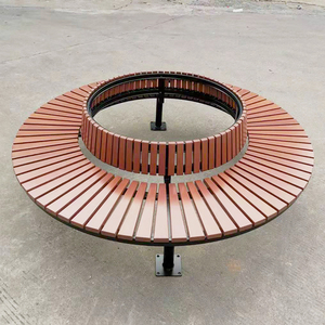 Ronde Buitenstoel Metalen Buitenbank Gegalvaniseerd Houten Terrasbanken Voor School - Product Image 1