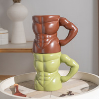 Tasse en céramique 3D Homme Musclé Nouveauté – Mug à café en porcelaine en forme de corps musclé – Cadeau amusant