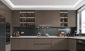 Ensemble complet d'armoires de cuisine modernes en bois massif personnalisées de haute qualité pour une conception de cuisine luxueuse - Product Image 6