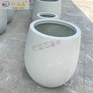 Maceta de Cemento con Diseño de Piedra Mágica, Tamaño Personalizado, Blanca, para Jardín Exterior - Product Image 5