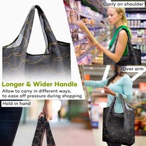 Sac de courses pliable écologique facile à transporter, réutilisable, en polyester, pliable, pour les courses - Product Image 5