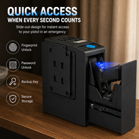 Coffre-fort biométrique à accès rapide pour armes à feu, coffre-fort pour pistolet à empreintes digitales, boîte de rangement murale pour arme à feu, pour chevet, bureau