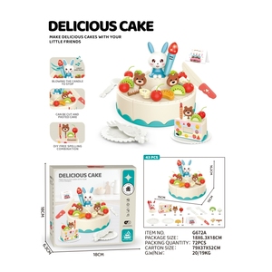 Jouets de jeu de cuisine pour enfants Cake Cut Chelle Ensemble de 43 pièces Peut simuler Souffler des bougies et chanter des chansons d'anniversaire - Product Image 3